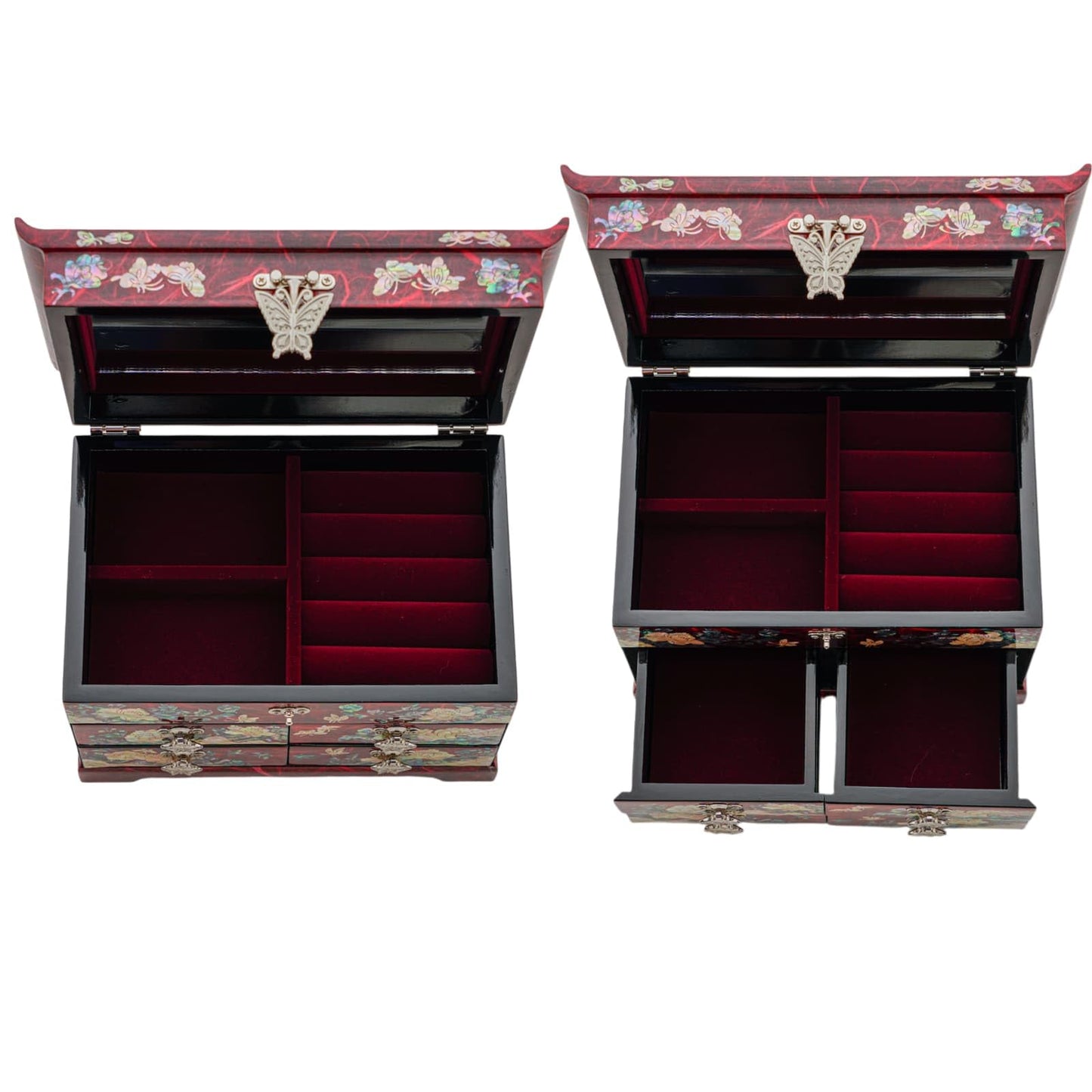 February Mountain Mother of Pearl Wooden Jewelry Organizer Box – Jewelry Storage Box for Women, Features Spacious Drawers, Ideal for Rings, Bracelets, Watches, Chains, Accessories
