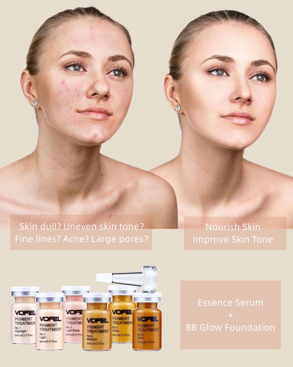 BB Glow Starter Kit BB Glow Serum for Microneedling Serum Ampoule Skin Treatment Kit 0.27oz 12 Vials