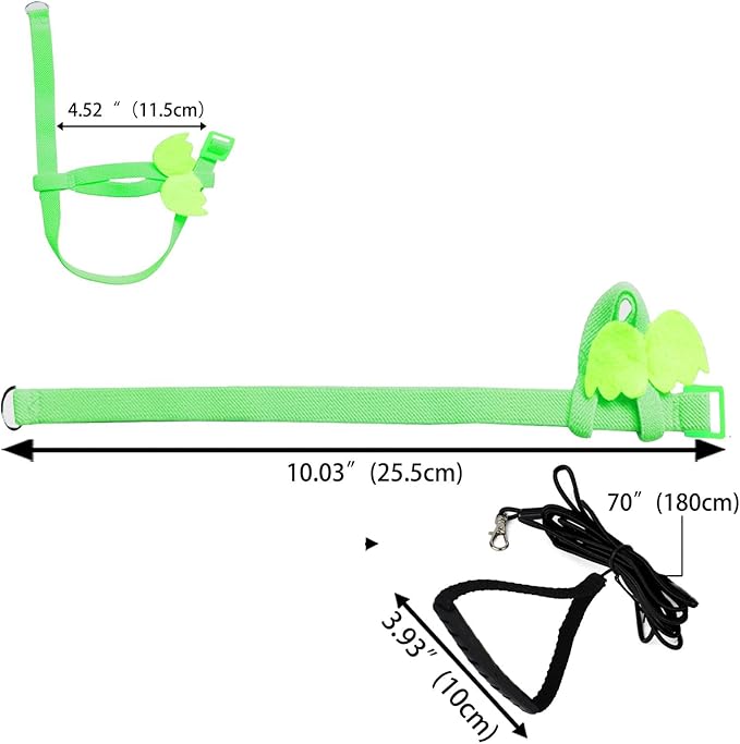 Adjustable Bird Leashes and Harnesses, Bird Nylon Harness with Cute Wing for Parrots, Pet Bird Accessories, Bird Leash for Hang Out, Suitable for Cockatiel, Quaker, Amazon Parrot and Same Size Birds