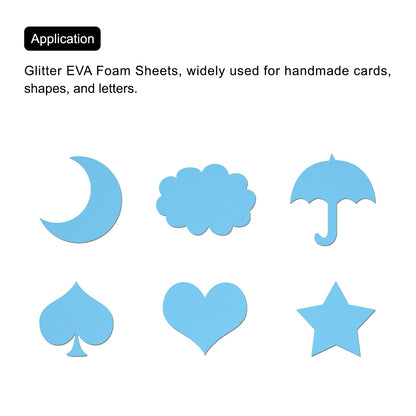 uxcell Light Blue EVA Foam Sheets 11.8x7.9 in 1.8mm Thickness for Crafts DIY, 12 Pcs