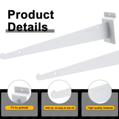 Tcevily 3 Pack White Slatwall Shelf, 24" x 12" Wooden Slat Wall Shelves with Metal Brackets Heavy Duty Slatwall Shelving Organizer Accessories for Home Garage (3, 23.6" x 11.8")