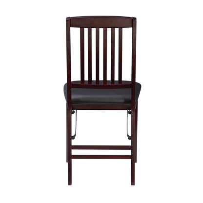 Linon Darwin Espresso Wood Mission Back Folding Chair in a Set of Two