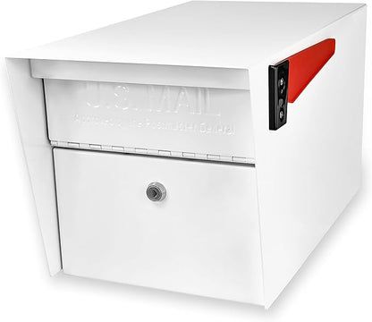 Mail Boss 7509 Mail Manager Curbside Locking Security Mailbox, Alpine White