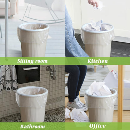 8 Gallon 300 Counts Unscented Medium Trash Bags,Fit 7,8,9,10 Gal Garbage Bags by Teivio, 30 Liter Thick Bathroom Can Bin Liners,Plastic Bags for Home Office Kitchen, Clear