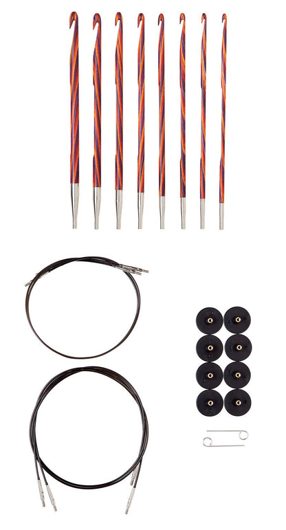 Knit Picks WeCrochet Wood Interchangeable Tunisian Crochet Hook Set - US E-K (Radiant)