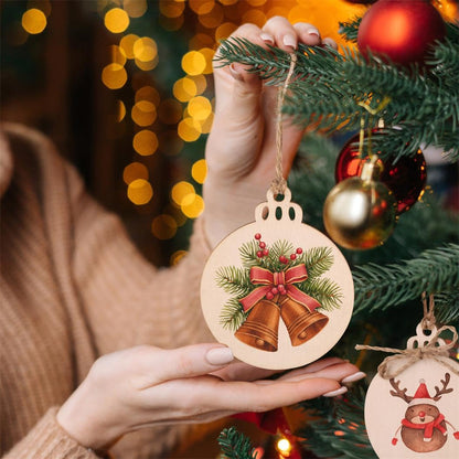 Round Wooden Circles with Holes - 20 Pcs Unfinished Natural Wood Slices for Painting, Crafts Christmas Ornaments DIY Crafts Hanging Decorations Size:3.13in x 2.55in