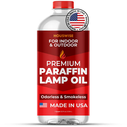 Houswise enhanced Liquid Paraffin Lamp Oil - Smokeless Odorless Fuel, 1 Quart, Clear, Model PRFN_1G_1