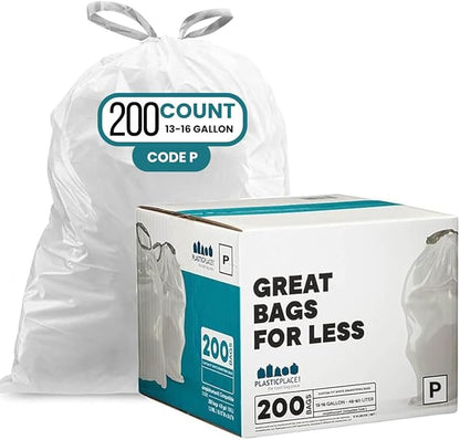 Plasticplace Drawstring Trash Bags, Compatible