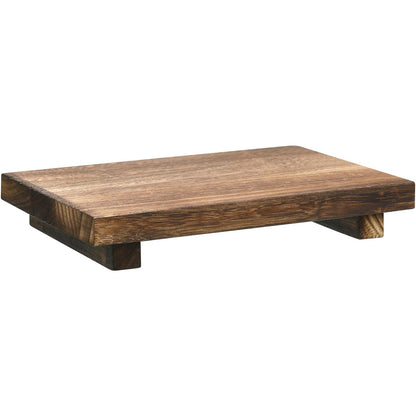 Nuogo Wood Riser Tray Soap, Stand Soap Tray for Kitchen Sink, Wood Pedestal for Kitchen Counter Sink Stand Decorative Rustic Bathroom Dishes Plant Bottles Candles Display(12 x 7 Inch,Brown)