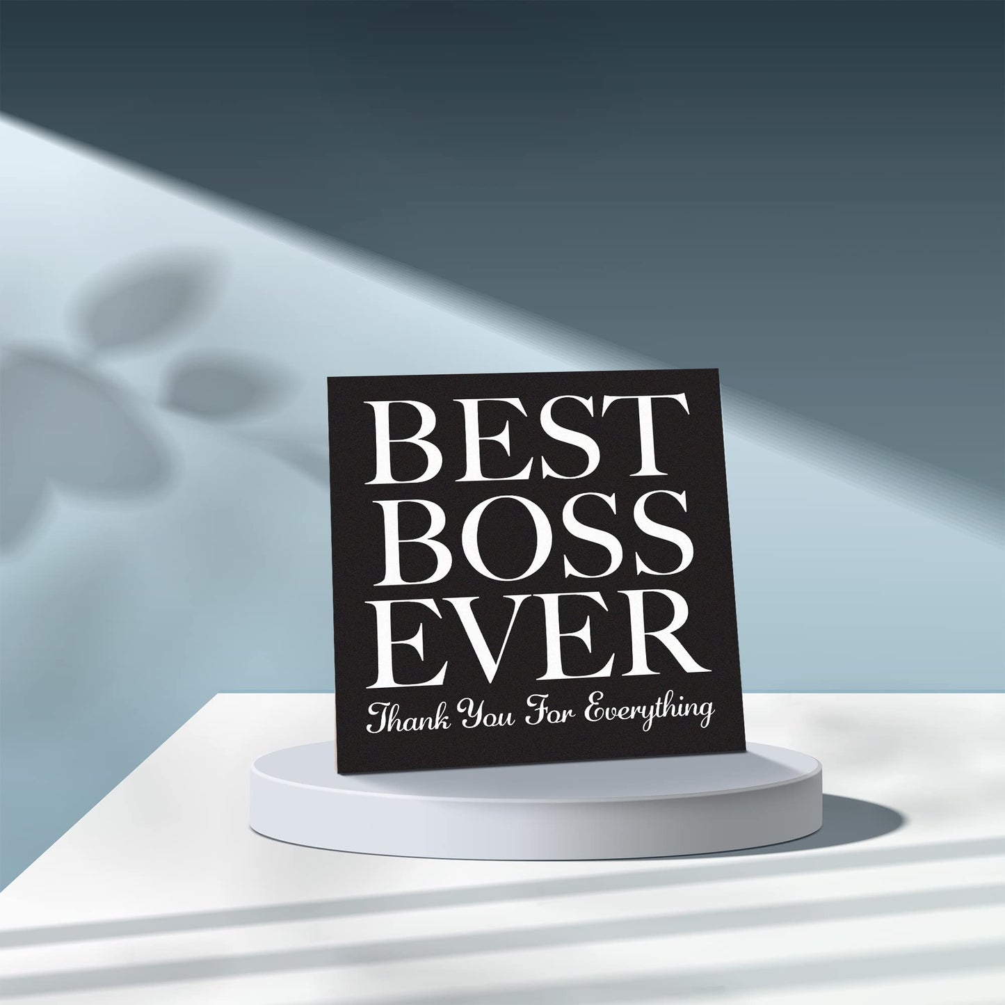 JennyGems Boss Gifts, Best Boss Ever Wooden Sign, Going Away Retirement Gifts, Shelf Decor and Wall Hanging, Made in USA