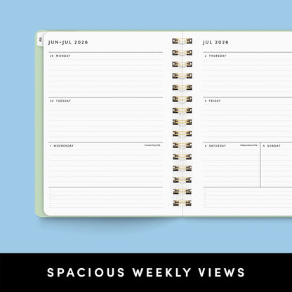 PAPERAGE Academic Planner, Weekly & Monthly Planner & Calendar, 12-Months, July 2026 - June 2027, (7" x 8"), School & Student Planning Agenda with Tabs, Bonus Pages & Inner Pocket, Dark Green