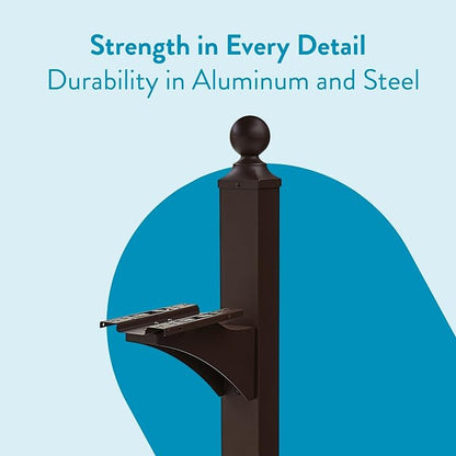 Architectural Mailboxes Landover Aluminum Mailbox Post, Compatibility Code A, B, C, LP000BZAM, Venetian Bronze