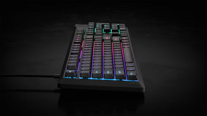 Corsair K55 CORE RGB Membrane Wired Gaming Keyboard – QWERTY US Layout – Quiet, Responsive Switches – Spill Resistance – Ten-Zone RGB – Media Keys – iCUE Compatible – PC, Mac – Black