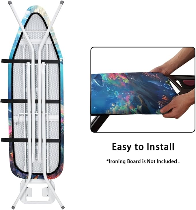 GLENLCWE Underwater Dolphin Print Ironing Board Cover, 54x15 inches