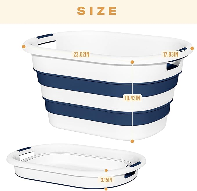 43L Collapsible Laundry Basket Plastic, Pop Up Laundry hamper/Storage Container