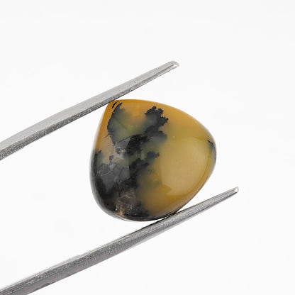 CRYSTALINES 5pcs, Wholesale Natural Yellow Dendrite Agate Gemstones, Bulk Flatback Cabochon Stones, DIY Jewelry Making, Healing Crystals, Polished Loose Supplies, Wire Wrapping, Gem Collection