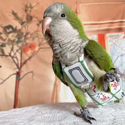Bird Diaper Harness Flight Suit Clothes, Parrot Flight Suit with Leash for Parrot, Bird Flying Clothes with Rope and Handle for Outdoor Activities Training (with Leash,Cockatiel)