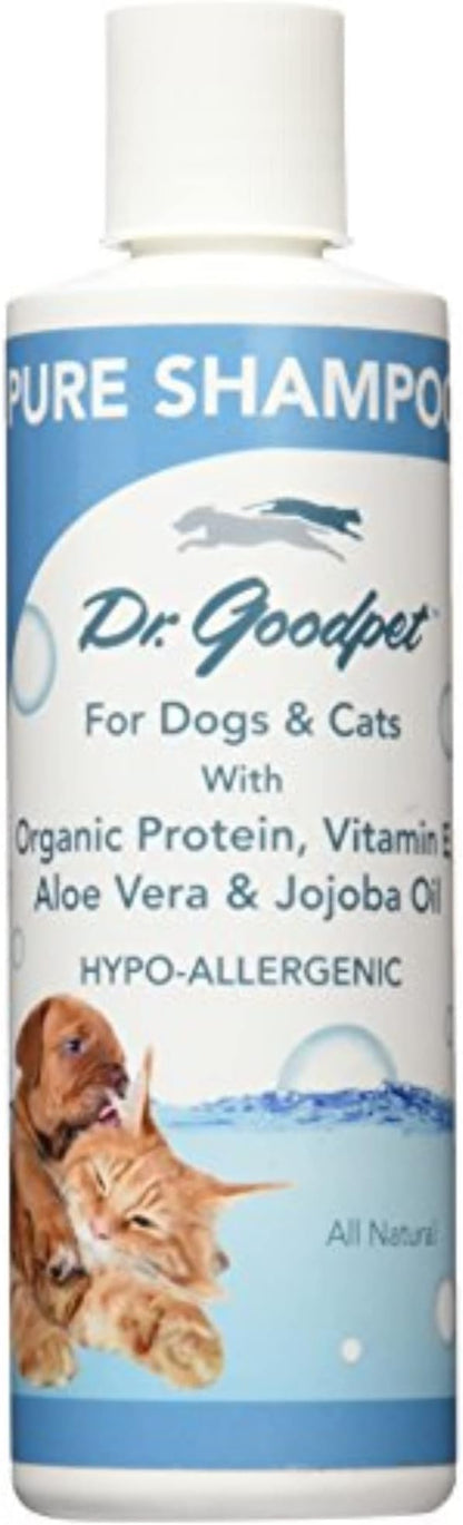 Dr. Goodpet Pure Shampoo - All Natural Hypo-allergenic Ingredients: Jojoba, Aloe, Coconut and Vitamin E - 8 oz.