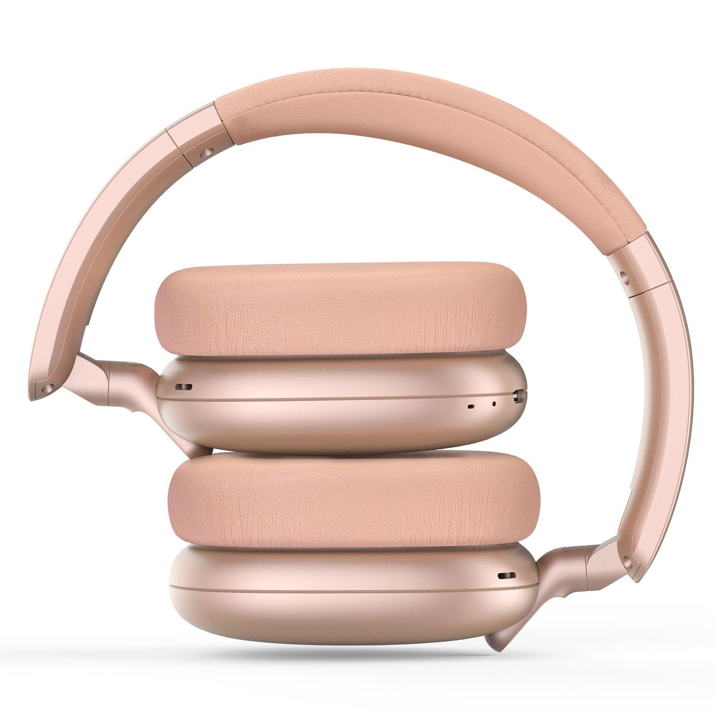 RORSOU C6 Active Noise Cancelling Headphones, Wireless Over Ear Bluetooth Headphones, 60H Playtime, Lightweight Folding Deep Bass Comfort Fit Ear Cups Headset with Mic for iPad/PC/Home Rose Gold