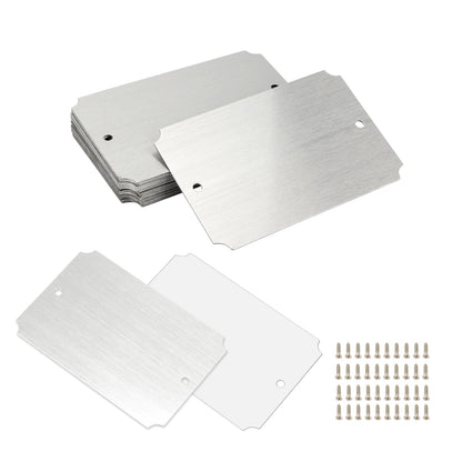20 Pcs Name Plates Laser Engraved, Plaques Personalized Engraved, Solid Metal Plate, Name Plate for Desk, Personalized Plaque Blank, Custom Name Tag, Laser Engraving Blanks (2'' X 3'') (Silver)