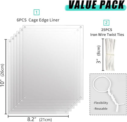 Oncpcare 6 Pack Rabbit Urine Guard for Cage, 10'' x 8.2'' Pet Liner Protection Splash Guard Guinea Pig Pee Shield Habitat Siding Small Animal Cage Accessories - Keep Litter in The Pen