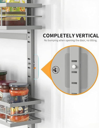 Moforoco Grey 9-Tier Over The Door Pantry Organizer, Pantry Organization and Storage, Black Hanging Basket Wall Spice Rack Seasoning Shelves