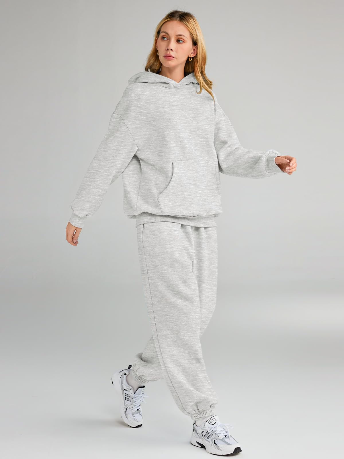 AUTOMET Sweatsuits Women 2 Piece Outfit Lounge Two Piece Sets Fall Fashion 2025 Tracksuits Oversized Sweatshirt and Sweatpants Casual Teen Girls Clothing Grey L