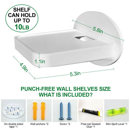Outlet Shelf Holder Fit for Decorator Receptacle, Bathroom Decor Built-in Cable Management,Space Saving Homepod Mini,Google Home/Echo/Smart Speakers/Electric Toothbrush/Cell Phone (Decora)