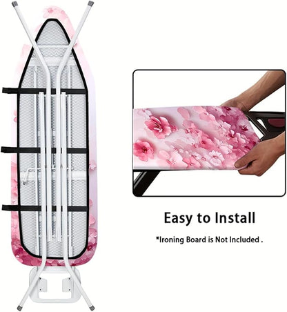 Nuxovilar Pink Watercolor Flowers Ironing Board Cover, This Cover Fits Most
