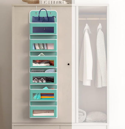 Simple Houseware 6 Clear Window Pocket Over Closet Door Storage Hanging