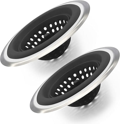 Mi hogar Sink Drain Strainer 2 Pack, 4.5” Wide Rim Silicone Kitchen Sink