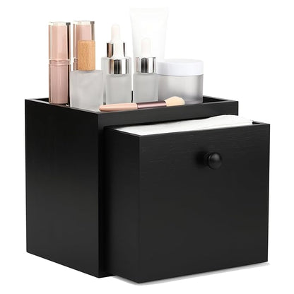 Disposable Face Towel with Bamboo Drawer Storage Box