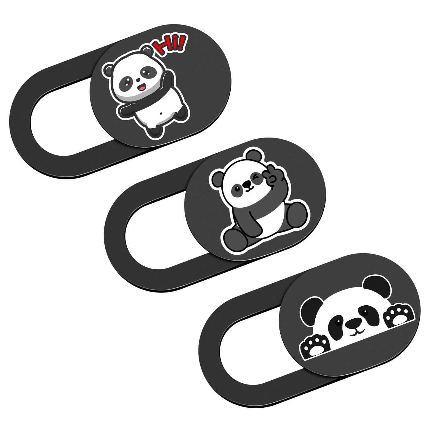 Laptop Camera Cover Slide, Panda Webcam Cover, 0.02 inch Cute Laptop Accessories for iPhone iPad iMac MacBook Pro Air Laptop PC Smartphone Tablet, Camera Privacy Covers Protect Your Visual Privacy