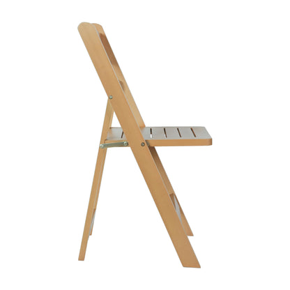 Flash Furniture Holden Commercial Solid Wood Dining Chair, Foldable Design, Solid Beechwood Frame, Curved Back, Mortise and Tenon Construction, Oak