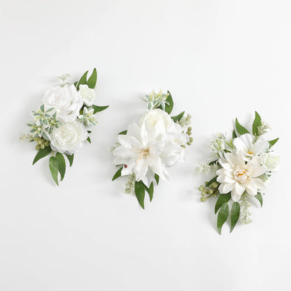 Serra Flora 3Pcs Pre-made Silk Flowers Cake Topper Wedding Artificial Flowers Decor Artificial Rose Cake Decorations for Birthday Baby Shower Engagement Anniversary Party Supplies.
