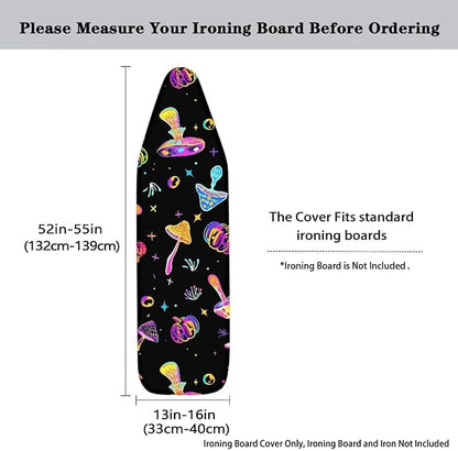 Colorful Mushroom Pumpkin Iron Board Cover, Ironing Board Protector