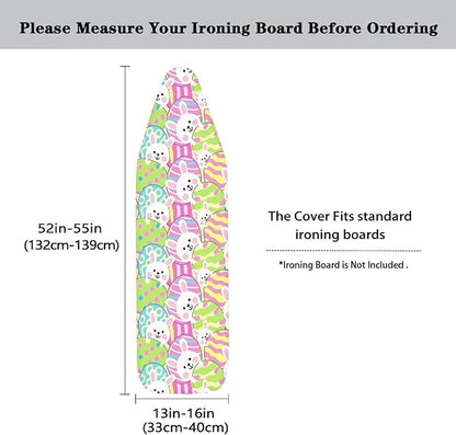 Sprowallow Cartoon Rabbit Ironing Board Covers Silicone Coating 15x54 inch