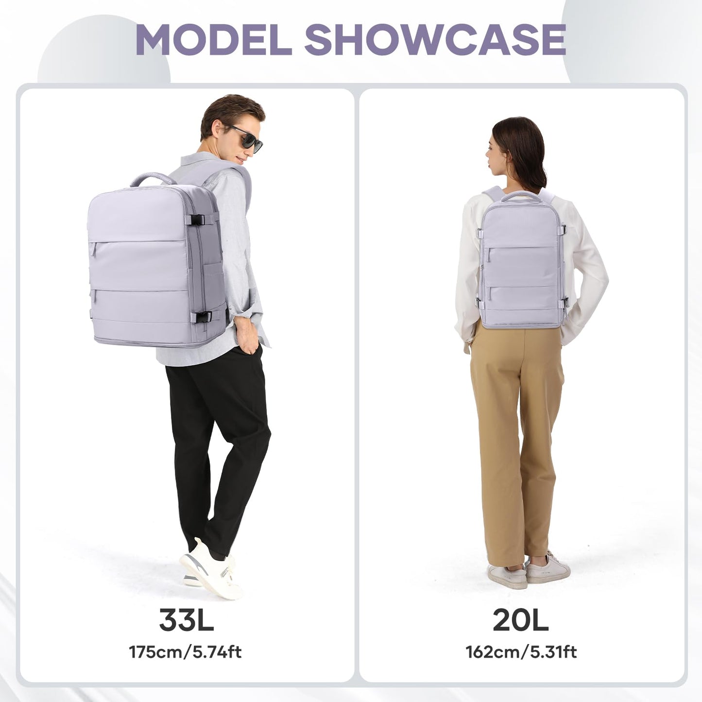 coowoz Travel Backpack Carry On for Women Man Gym Backpacks with Laptop Compartment Mochila de Viaje Teacher Personal Item Backpack Airplane Accessories Must Haves Grey Small