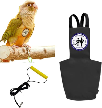 MANON ROSA Bird Diapers Leash Set Washable Reusable Handmade Flight Suit Waterproof Inner Layer - Protective Parrot Nappy Clothes Parakeets Macaws Budgies Canaries (Red7,Lovebird)