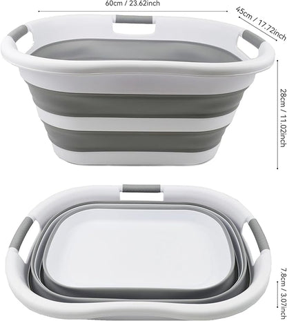 SAMMART 40L Collapsible Plastic Laundry Basket