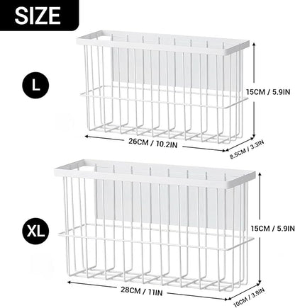 2-Pack Magnetic Laundry Basket, Dryer Ball Holder Lint Bin for Laundry Room | Magnetic Metal Laundry Storage