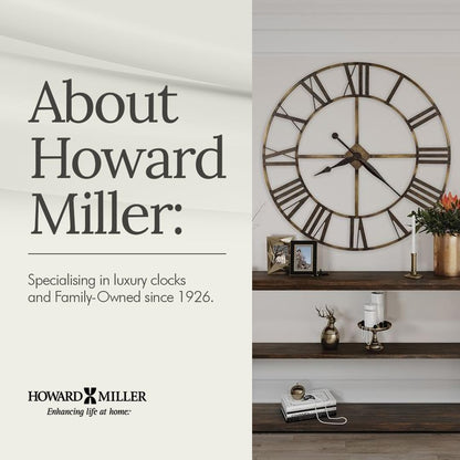 Howard Miller Christopher Mantel Clock – Hardwood Table Clock, Quartz Movement, Westminster Chime, Brass Bezel, Roman Numerals, Battery Powered