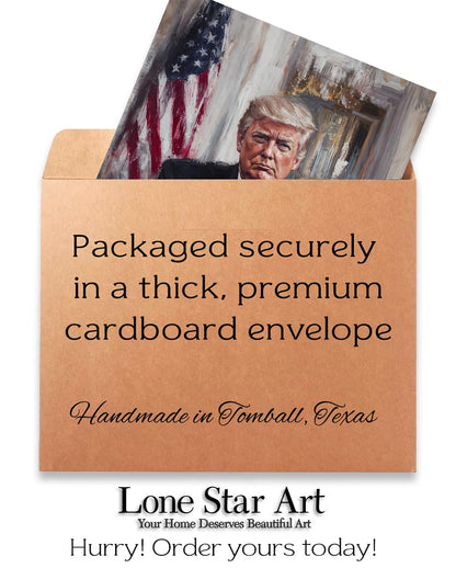 Commander in Chief - Painterly Portrait of Donald Trump 11x14 Unframed Print, Classic Trump Leadership Poster, Patriotic Trump Wall Decor, Political Office Wall Art, Gifts for Trump Supporters