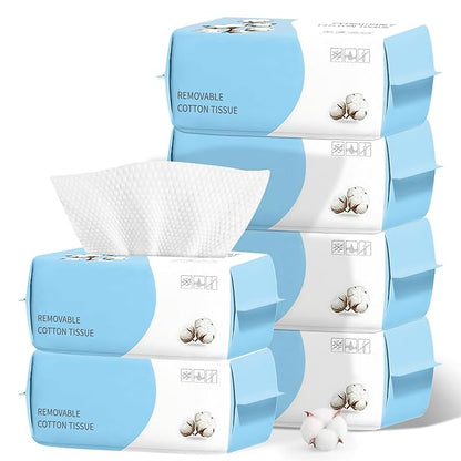 100 Count Disposable Face Towel, Biodegradable Facial Dry Wipes, Super Soft &