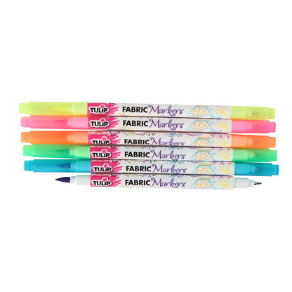 Tulip Dual Tip Fabric Markers 14 Pack - Fine Tip & Brush Tip