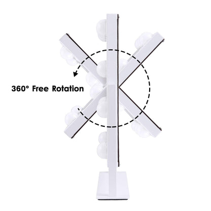 Lighted Makeup Mirror Hollywood Mirror Vanity Mirror with Lights, Touch Control Design 3 Colors Dimable LED Bulbs, Detachable 10X Magnification, 360°Rotation, (White) 12" L x 14" W