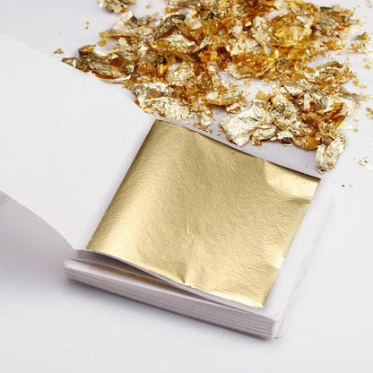 400 Pcs Imitation Rose Silver Gold Leaf Sheets for Resin, Gold Foils Sheets Paper Nail Foil for Paint, Resin, Nails, Jewelry, Arts, Gilding Crafting, Decoration, Sculpture, Furniture
