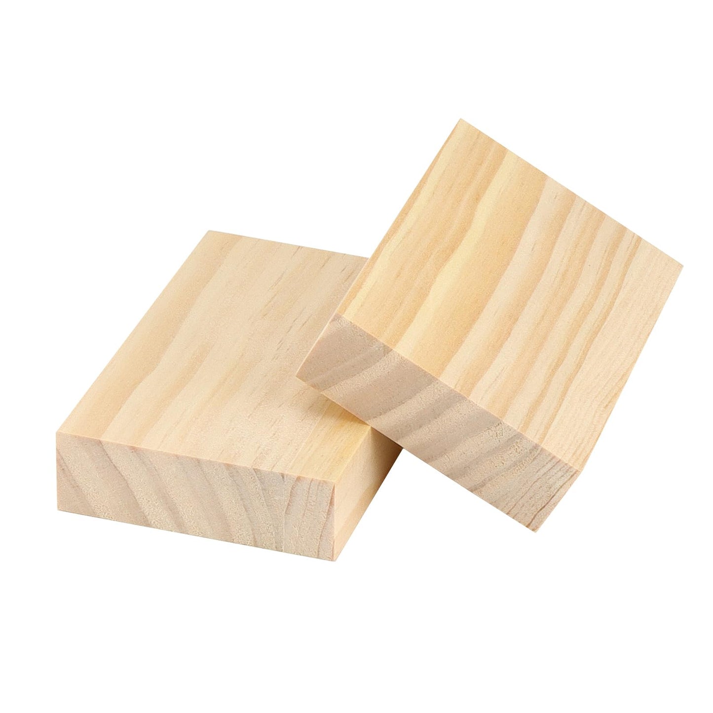 LEXININ 15PCS 3 x 5 x 1 Inches Craft Wood Blocks, Rectangle Whittling Blocks, Unfinished Wooden Block for DIY, Art Carving