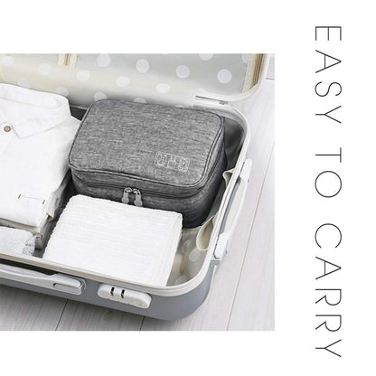 OrgaWise Electronics Organizer, Electronic Accessories Bag Travel Cable Organizer Three-Layer for iPad Mini, Kindle, Hard Drives, Cables, Chargers (Three-Layer-Grey)