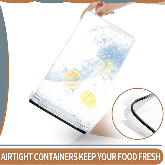 PRAKI Extra Large Tall Airtight Food Storage Containers 6.5L / 220oz, BPA Free
